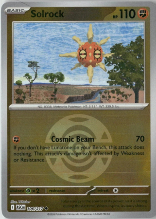 106/217 - Solrock - Poke Ball - Ascended Heroes