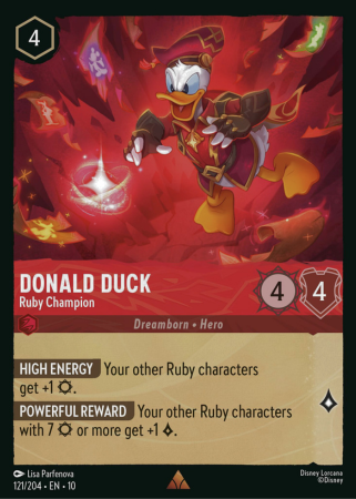 121/204 - Donald Duck - Ruby Champion - Cold Foil - Whisper in the Wind