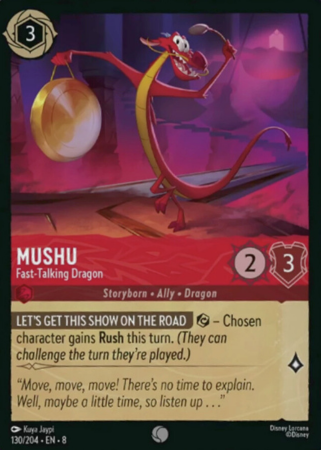 130/204 - Mushu – Fast-Talking Dragon - Cold Foil - Reign of Jafar