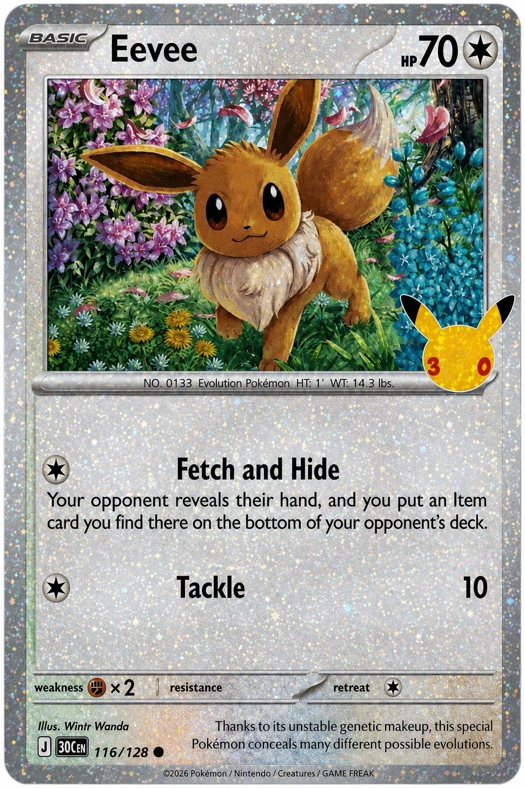 116/128 - Eevee - Cosmic Holo - 30th Celebration