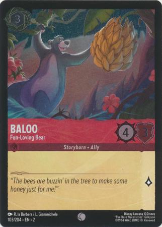 103/204 - Baloo - Fun-Loving Bear - Cold Foil - Rise of the Floodborn