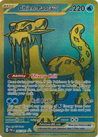 Pokemon Trading Card Game Single of 242/091 - Chien-Pao ex - Paldean Fates Volution Cards and Collectables Pokemon Trading Card Game Single of 242/091 - Chien-Pao ex - Paldean Fates Volution Cards and Collectables