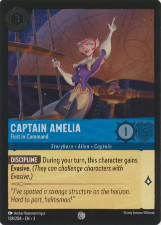 138/204 - Captain Amelia - First in Command - Cold Foil - Into the Inklands