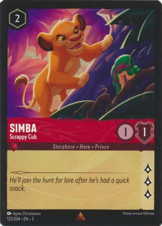 Disney Lorcana Trading Card Game Single of 123/204 - Simba - Scrappy Cub - Into the Inklands Volution Cards and Collectables Disney Lorcana Trading Card Game Single of 123/204 - Simba - Scrappy Cub - Into the Inklands Volution Cards and Collectables