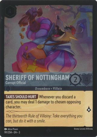 191/204 - Sheriff of Nottingham - Corrupt Official - Cold Foil - Into the Inklands