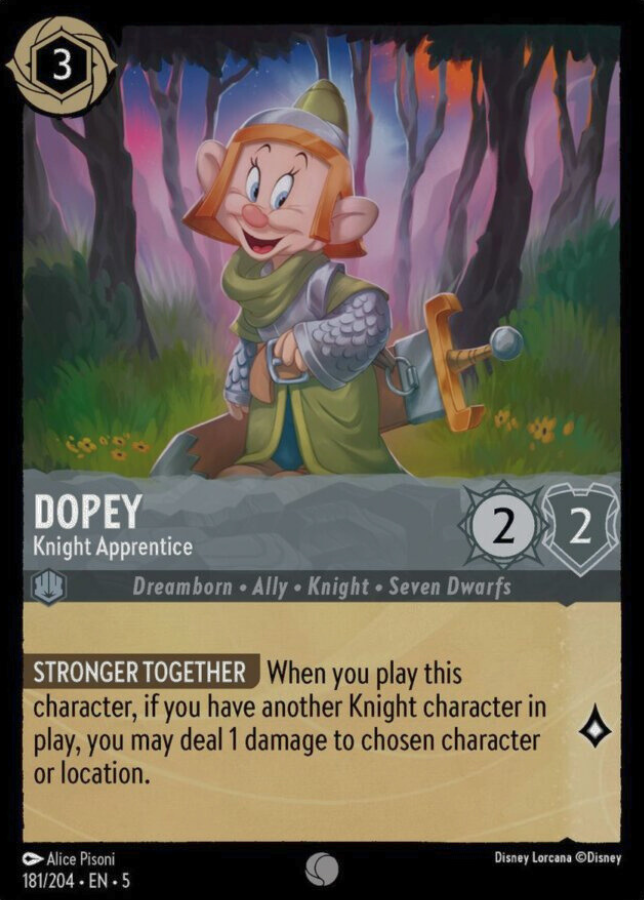 181/204 - Dopey - Knight Apprentice - Cold Foil - Shimmering Skies