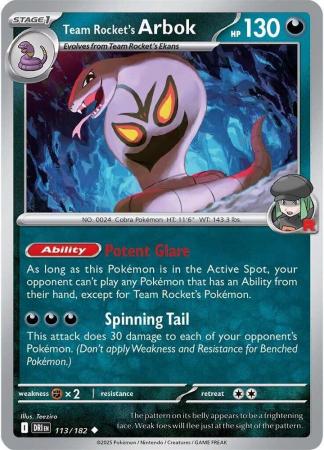 113/182 - Team Rocket's Arbok - Destined Rivals