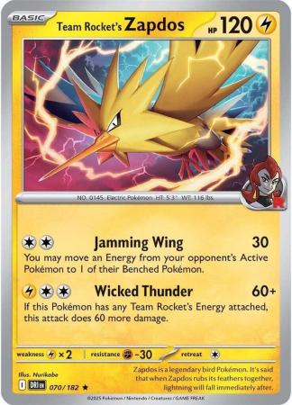 070/182 - Team Rocket's Zapdos - Destined Rivals