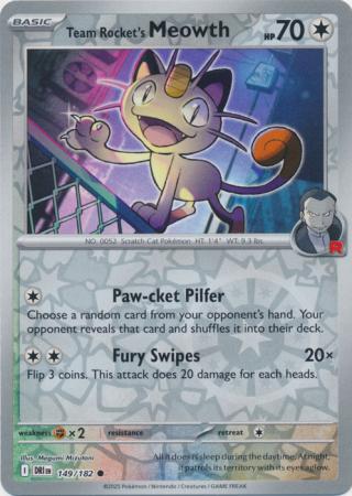 149/182 - Team Rocket's Meowth RH - Destined Rivals