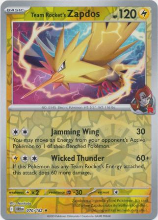 070/182 - Team Rocket's Zapdos RH - Destined Rivals