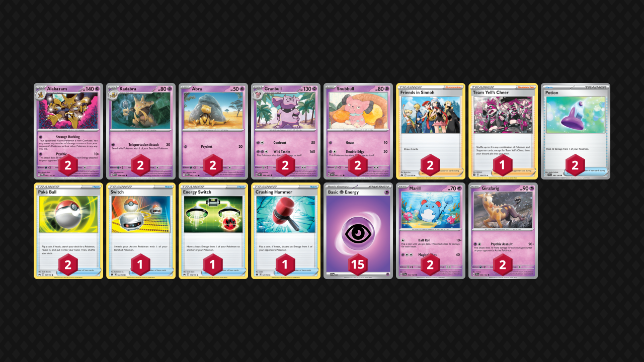 Alakazam Granbull Pokemon Pocket Style Deck