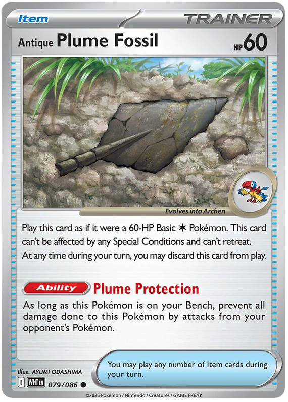 079/086 - Antique Plume Fossil - White Flare