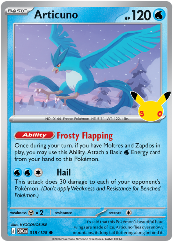 018/128 - Articuno - 30th Celebration
