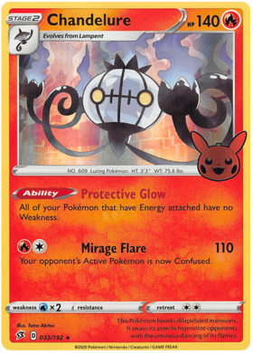 033/192 - Chandelure - Holo - Trick or Trade - Rebel Clash