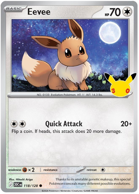 118/128 - Eevee - 30th Celebration