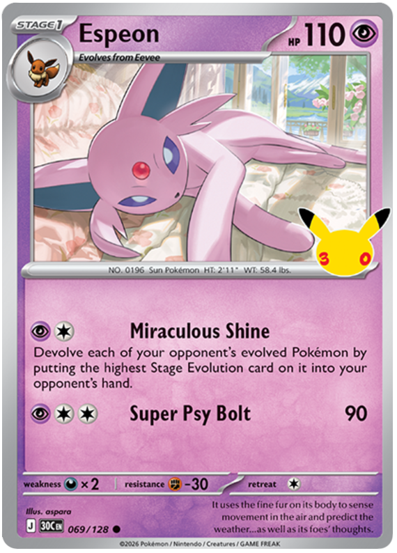 069/128 - Espeon - 30th Celebration
