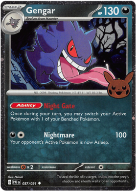 057/091 - Gengar - Holo - Trick or Trade 2024 - Paldean Fates