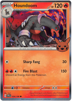 034/198 Houndoom - Holo - Trick or Trade 2023 - S&V Base