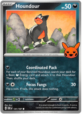 131/197 - Houndour - Trick or Trade 2024 - Obsidian Flames