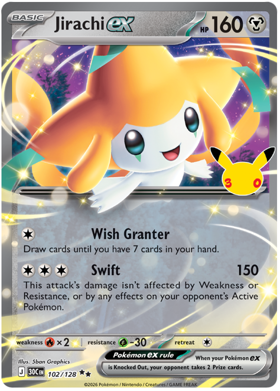 102/128 - Jirachi ex - 30th Celebration