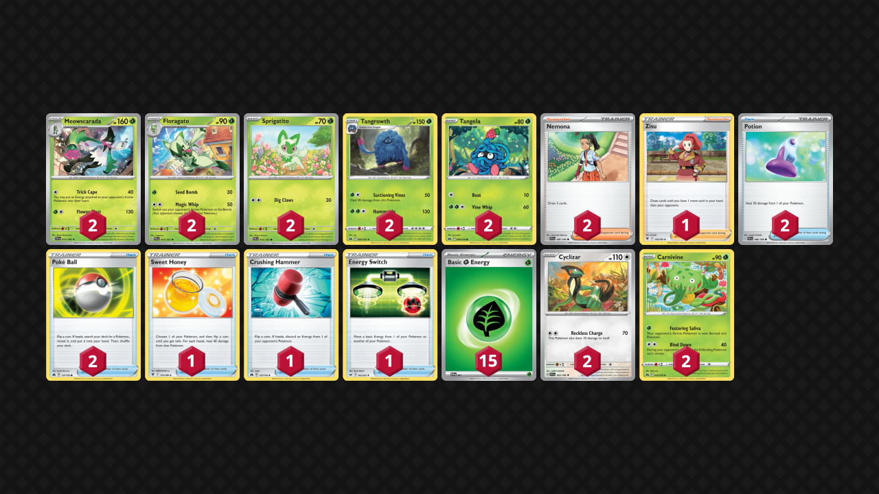 Meowscarada Tangrowth Pokemon Pocket Style Deck