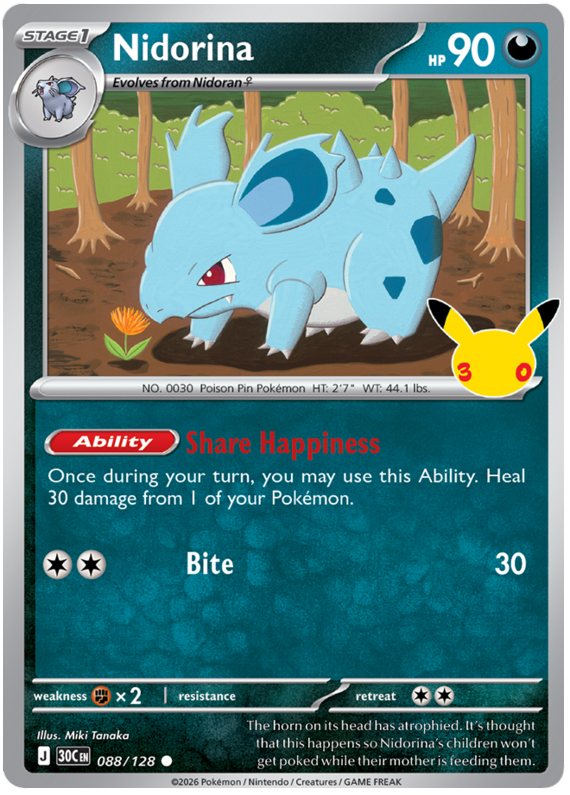 088/128 - Nidorina - 30th Celebration