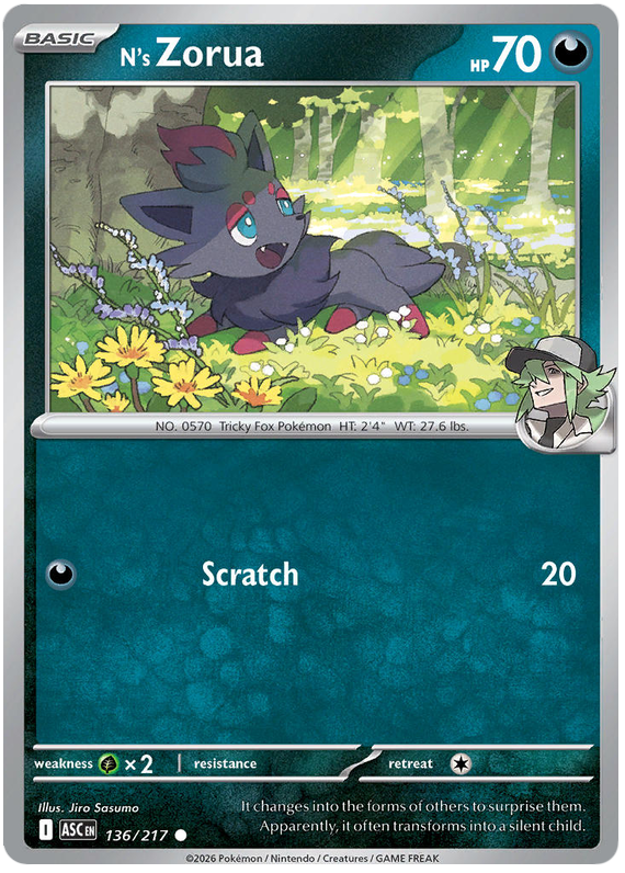 136/217 - N’s Zorua - Ascended Heroes