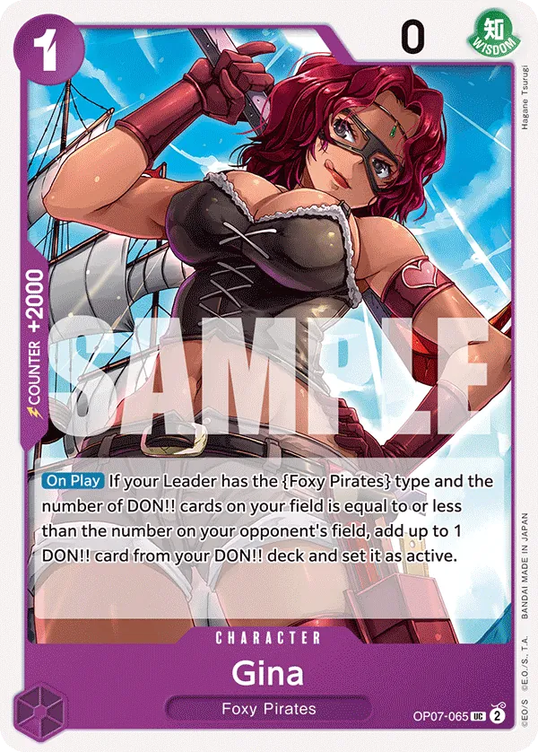 one piece card game op 7 One Piece Card Game Single OP7-065UC Gina – Volution Cards and Collectables