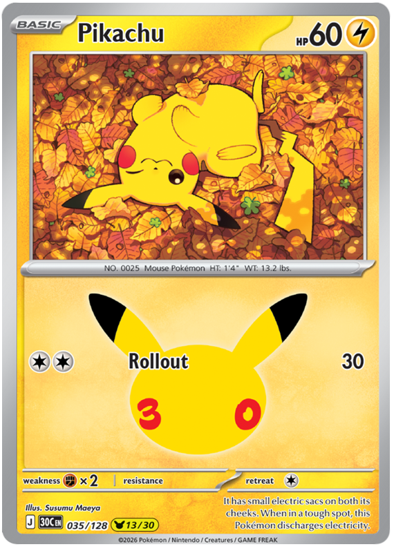 035/128 - 13/30 - Pikachu - 30th Celebration