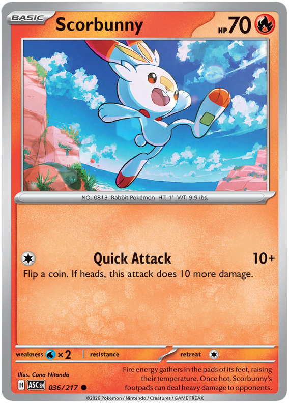 036/217 - Scorbunny - Ascended Heroes