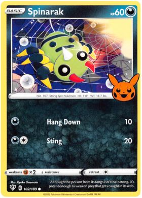 102/189 - Spinarak - Trick or Trade - Darkness Ablaze