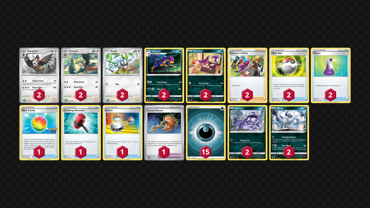 Staraptor Liepard Pokemon Pocket Style Deck