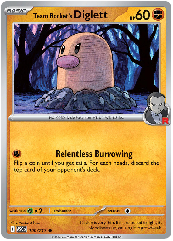 100/217 - Team Rocket’s Diglett - Ascended Heroes