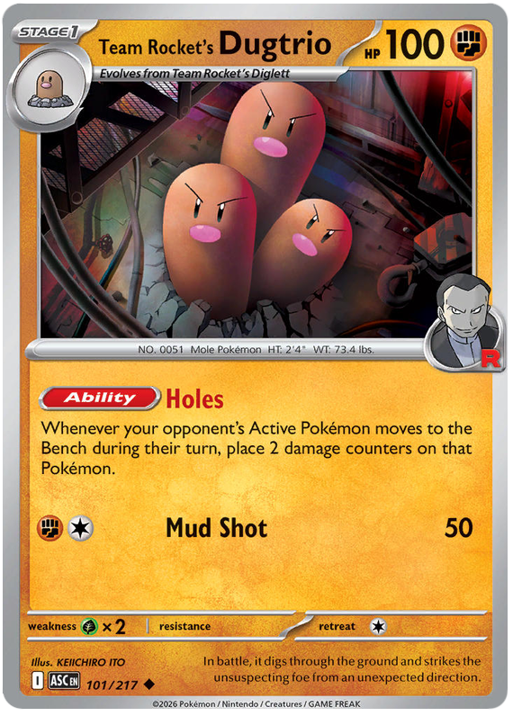 101/217 - Team Rocket’s Dugtrio - Ascended Heroes