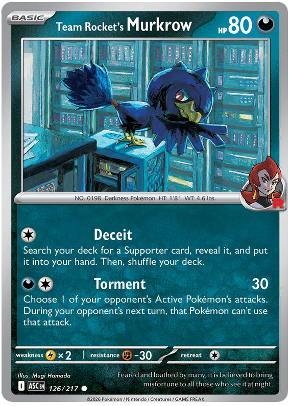 126/217 - Team Rocket’s Murkrow - Ascended Heroes