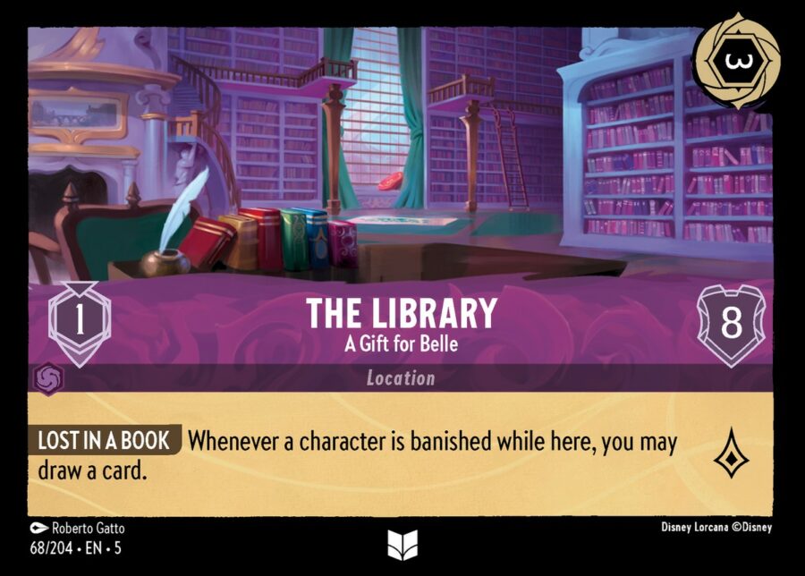 Disney Lorcana Trading Card Game Single of 068/204 - The Library A Gift for Belle - Shimmering Skies Volution Cards and Collectables Disney Lorcana Trading Card Game Single of 068/204 - The Library A Gift for Belle - Shimmering Skies Volution Cards and Collectables