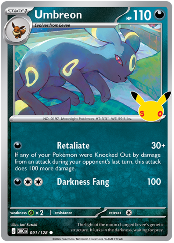 091/128 - Umbreon - 30th Celebration