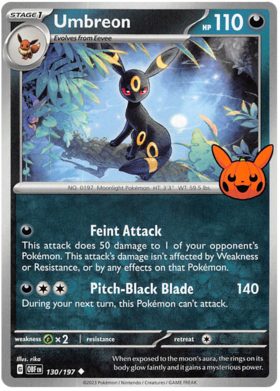 130/197 - Umbreon - Trick or Trade 2024 - Obsidian Flames