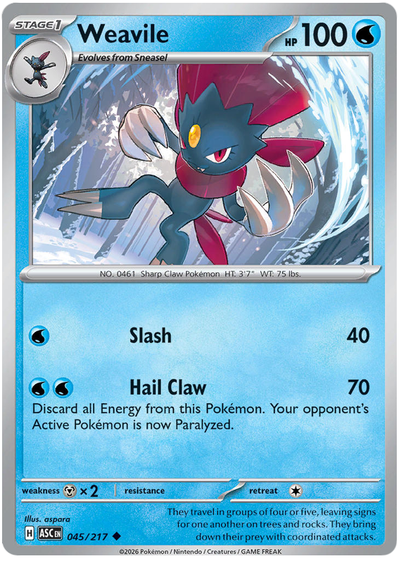045/217 - Weavile - Ascended Heroes