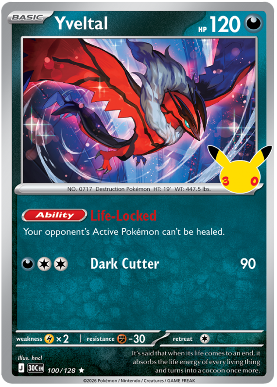 100/128 - Yveltal - 30th Celebration