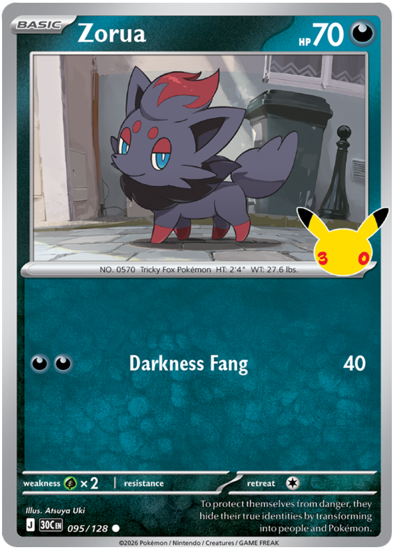 095/128 - Zorua - 30th Celebration