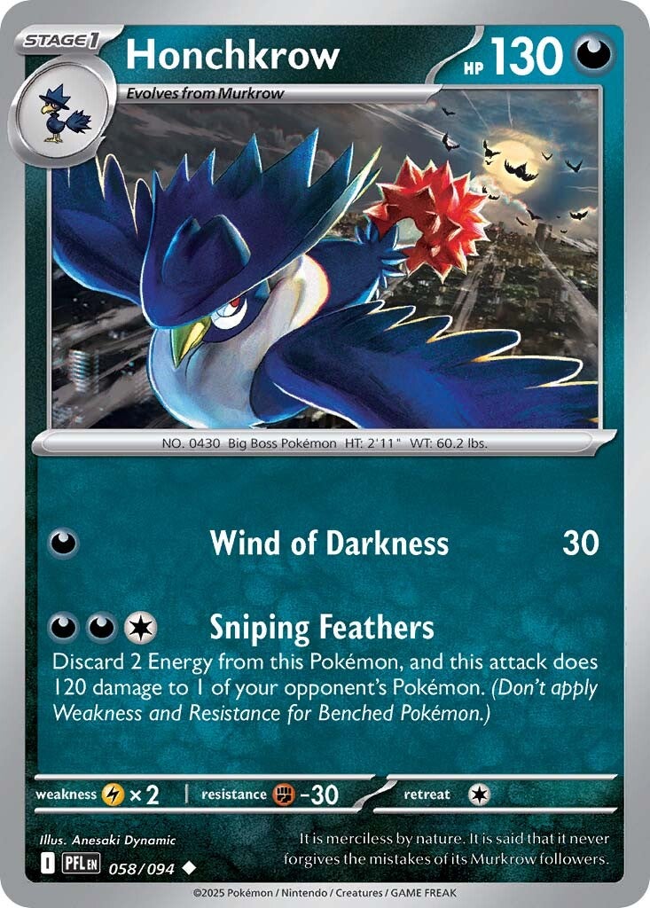 058/094 - Honchkrow - Phantasmal Flames