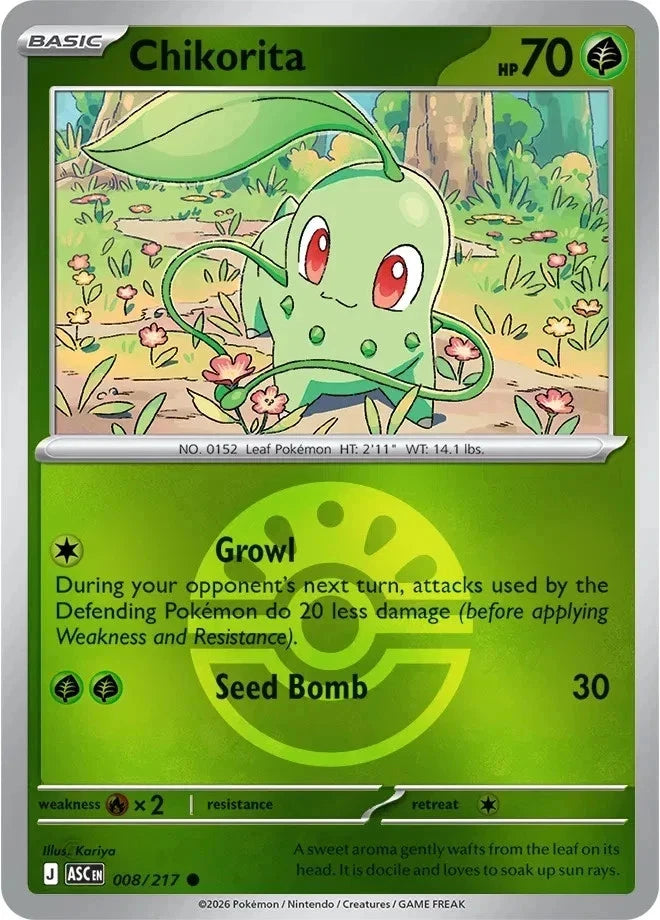 008/217 - Chikorita - Poke Ball - Ascended Heroes