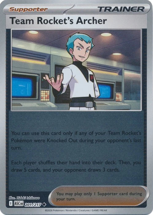 201/217 - Team Rocket’s Archer - Reverse Holo - Ascended Heroes