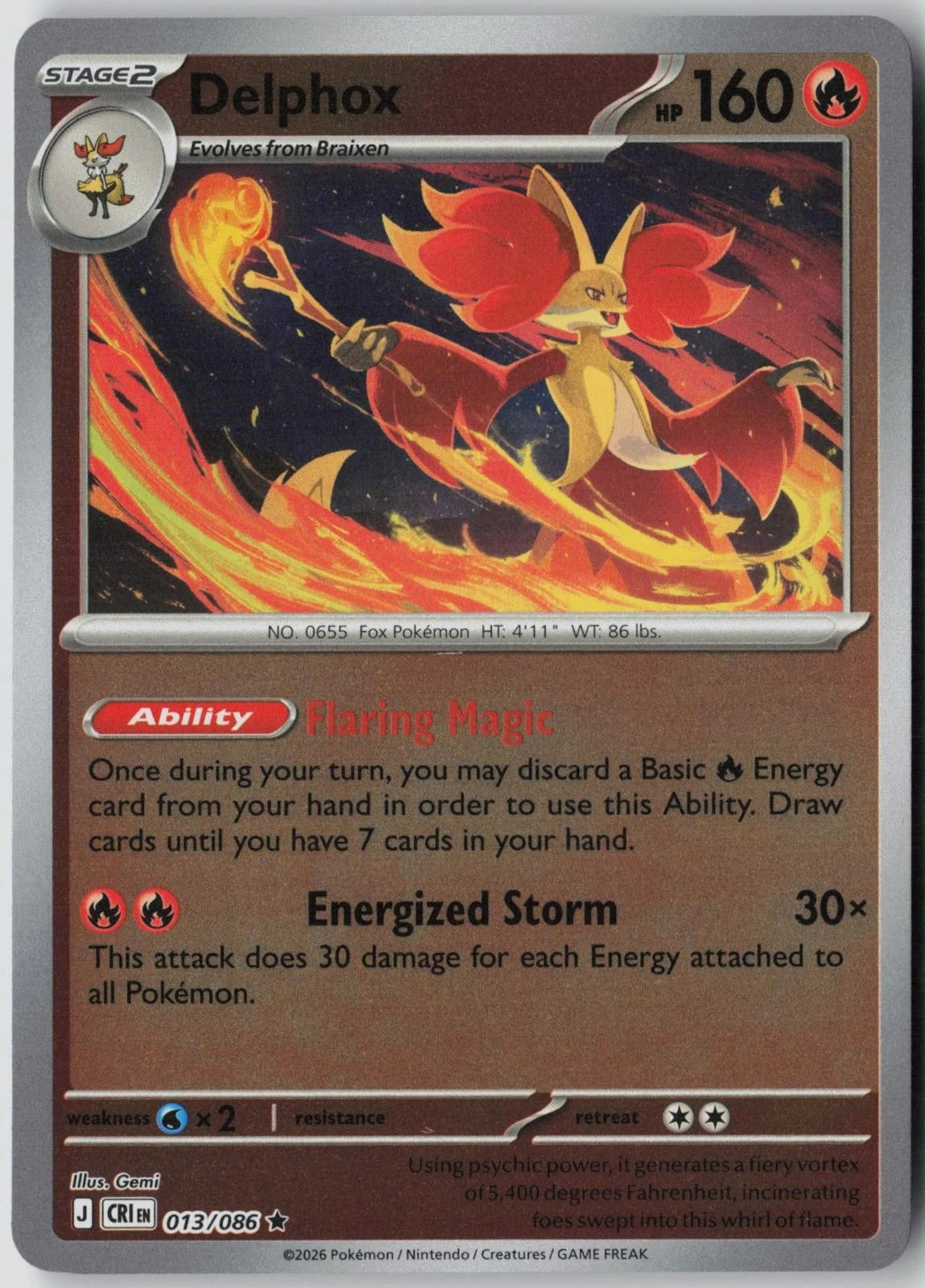 013/086 - Delphox RH - Chaos Rising