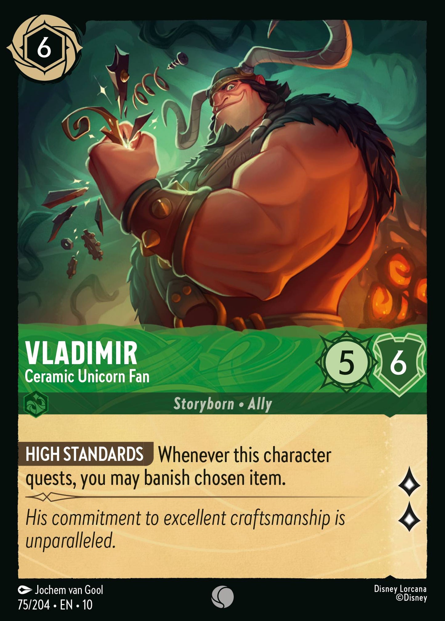 075/204 - Vladimir - Ceramic Unicorn Fan - Whisper in the Wind