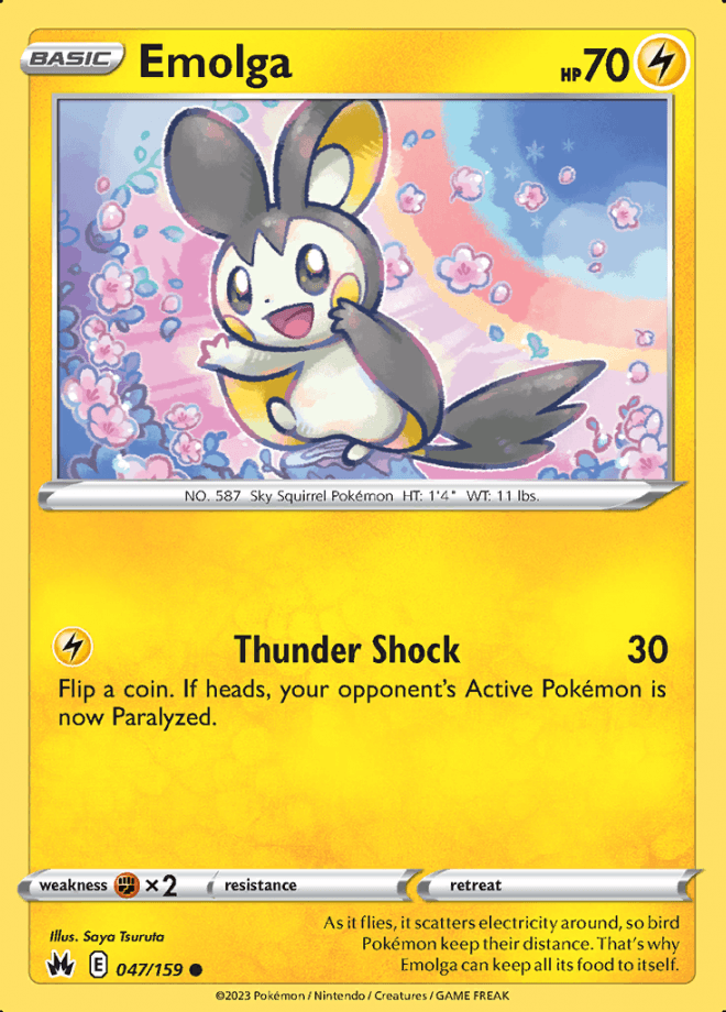 047/159 Emolga - Crown Zenith - Volution Cards and Collectables