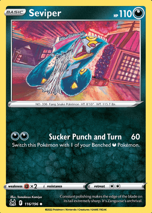 116/196 Seviper - Lost Origin - Volution Cards and Collectables