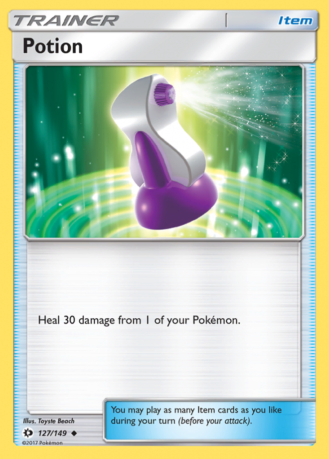 Pokemon Trading Card Game Single of 127/149 Potion - Sun & Moon Base Set Volution Cards and Collectables Pokemon Trading Card Game Single of 127/149 Potion - Sun & Moon Base Set Volution Cards and Collectables