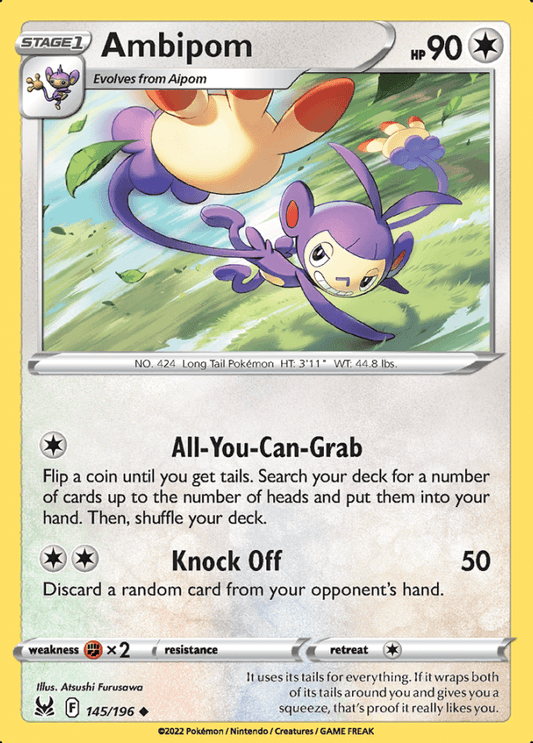 145/196 Ambipom - Lost Origin - Volution Cards and Collectables